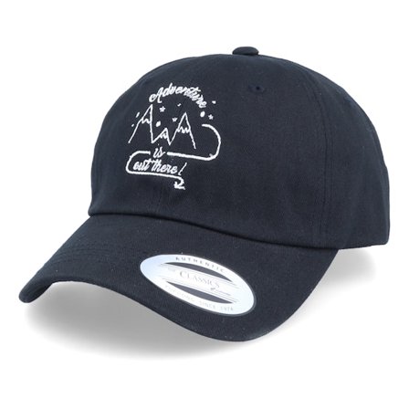 Bacpakr - Negro adjustable Gorra - Adventure Is Out There Black Dad Cap Adjustable @ Hatstore