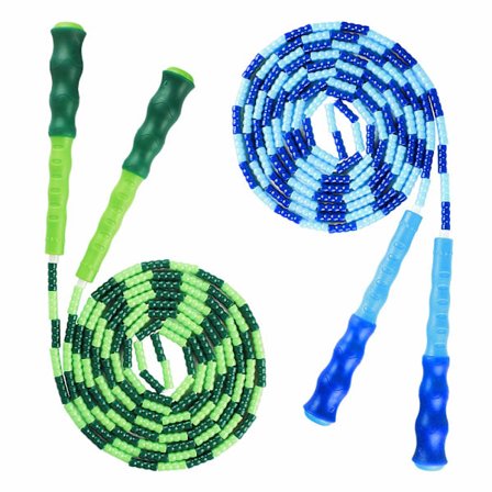 2 stk. bløde perler hoppetov, justerbar tangle-fri hoppetov til børn, kvinder og mænd til træning, fitness, vægttab og hoppeøvelser