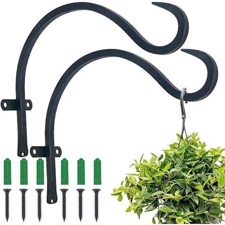 Hengende Plantebrakett, 2 stk 30cm Store Plantehengere Utendørs Innendørs Kraftig Metall Vegg Plantekroker Plantehenger Med Skruer For 