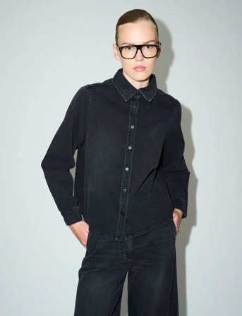 Tomorrow Trw-Ellen Denim Shirt Wash Milano B - Black - 34