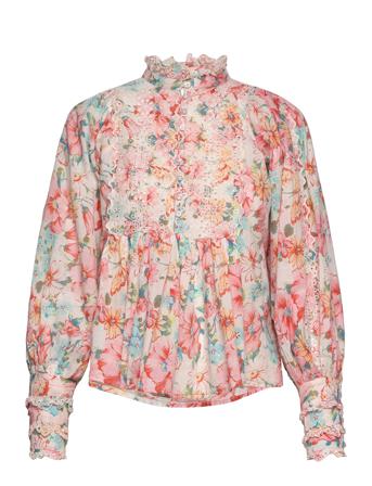 Cotton Slub Blouse Bluse Langærmet Multi/mønstret By Ti Mo