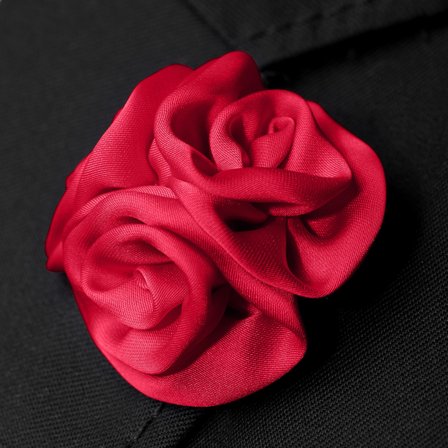 Flor de solapa rosa roja para hombres - Alfileres de solapa con flores