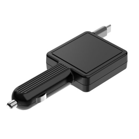 Nopea 30W autolaturisovitin, sisäänvedettävä USB C -kaapeli puhelimille ja tableteille