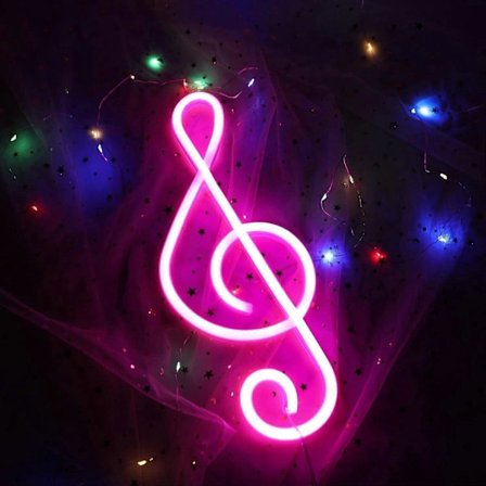 Led-kyltti Neonkyltti Nuottimusiikki Neonkyltti USB/Paristokäyttöinen Neonvalot Pinkki Neon Yövalo Seinäkoriste Neonlamppu Neon Led-kyltti Lasten 