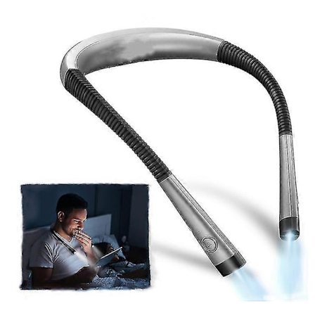 Rundhalsläslampa, Används För Stickning, Handarbete, Virkning, 3 Färger Och 6 Ljusstyrkenivåer Led Boklampa, Används För Nattsängsläsning, Usb 