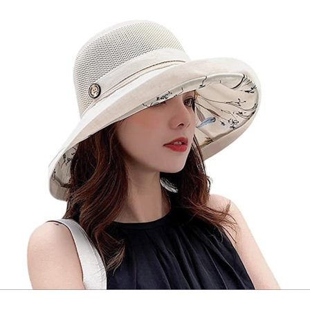 Naisten verkkokankainen aurinkolippalakki - UPF UV-suoja - Pakattava - Leveälierinen