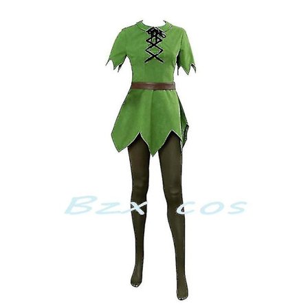 Peter Pan Cosplay Anime Costume Green Elf Uniform Dresses Boys Girls Halloween Carnival Costume Fancy Dress Suit Men -a XXL Z