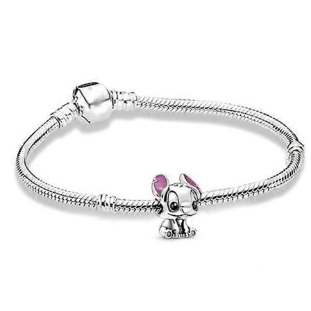 PANDORA Silver Sterling Disney Lilo Stitch Berlock Armbandsberlock Argent 16cm