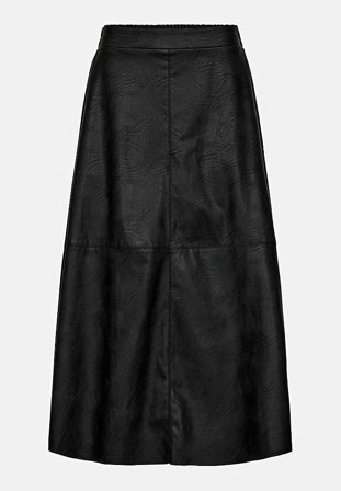 Freequent - Nederdel i PU med lommer i sort til damer i størrelse XXL (46) - Cellbes