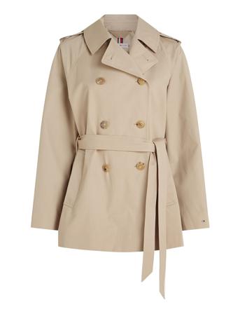 Cotton Short Trench Tommy Hilfiger Beige