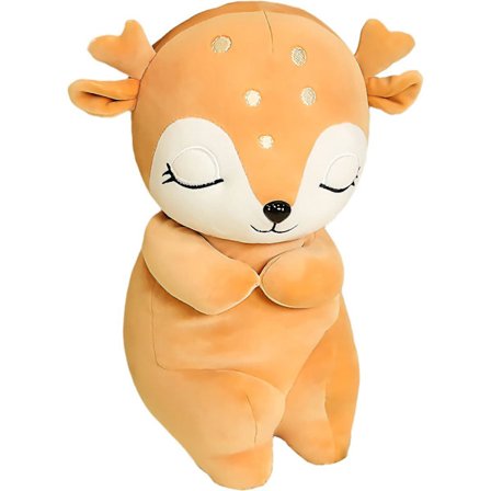 Søte hjorteplysjleker, myke reinsdyr puteleker, elghjort dukker, plysjdekor, julebursdagsgaver til barn (sitter, 17,7 tommer)