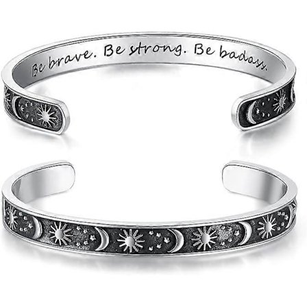 Inspirerande Armband för Kvinnor Tonårsflickor Personliga Presenter till Dotter Barnbarn Mamma Syster Vänner Rostfritt Stål Graverad Manschett 