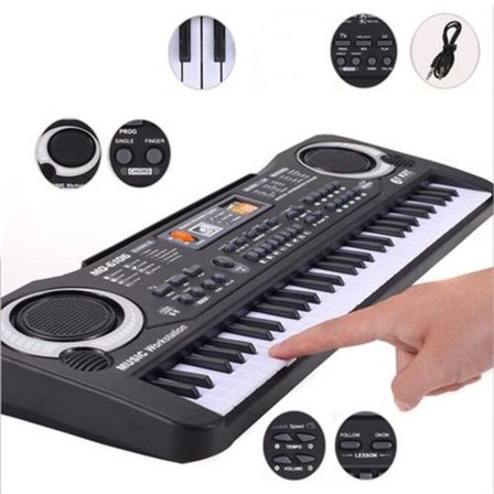 Elektroniskt orgel för barn med 61 tangenter, mikrofon och elpiano