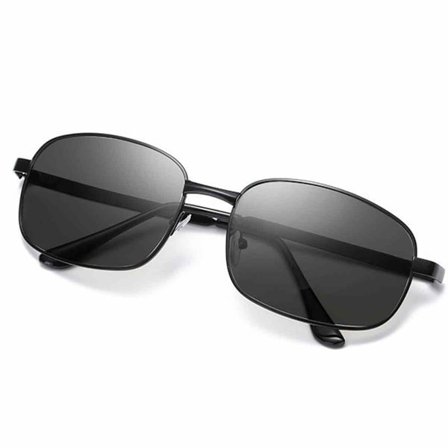 Fotokromiske solbriller Unisex, UV380 Beskyttelse Fargeskiftende linser for dag og natt bruk, HD UV400 Beskyttelseslinser med Retro Smal Tynn