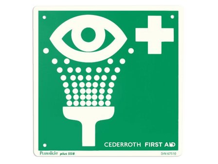 CEDERROTH Skylt Ögondusch - Lyreco - Skyddsutrustning - Första Hjälpen - Ögondusch