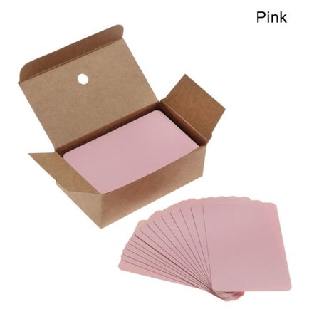 100 st / set visitkort Meddelande Notera tomma ordkort ROSA