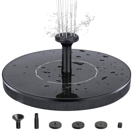 INF Vandfontæne Solcelledrevet 13 cm Sort