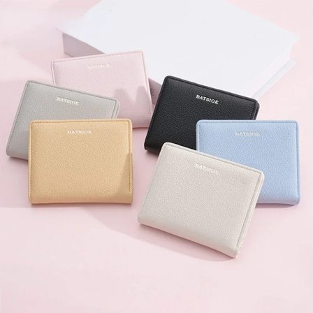 New Solid Color Leather Ladies Wallet Fashion Short Small Wallet Simple Ultra-thin Card Bag Ins Wallet Wallets for Women