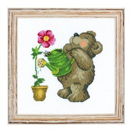 Bild Teddy mit Gießkanne