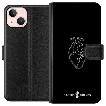 Kompatibelt Plånboksfodral till Apple Apple iPhone 13 mini Kaktus och Vänner - Midnatt Anatomi Hjärta