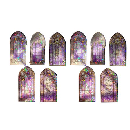 10 kpl Vintage-ikkunakehystarroja PET-koristetarroja Esteettiset tarrat Scrapbooking-tarvikkeet Albumisuunnittelijoille DIY-koristelu Violetti