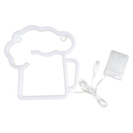 LED Nattlampa LED Neon Skyltar Företags Neon Skyltar Neon Bar Skyltar Bar Neon Skylt Vit 22.5X22CM