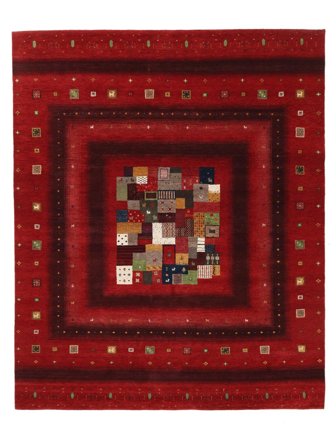 Gabbeh Loribaft Matta Modern Mörkröd/Svart (Ull, )