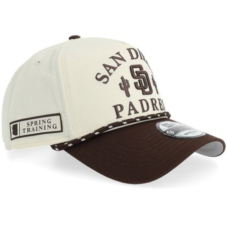 New Era - MLB Vit adjustable Keps - San Diego Padres Rope 9FORTY Chrome/Brown A-frame Adjustable @ Hatstore