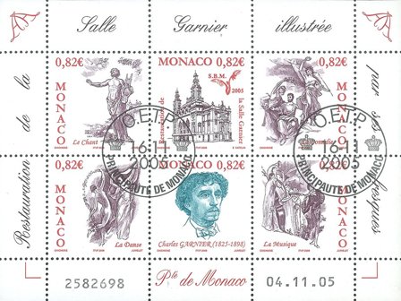 Monaco - Salle Garnier - Stemplet miniark