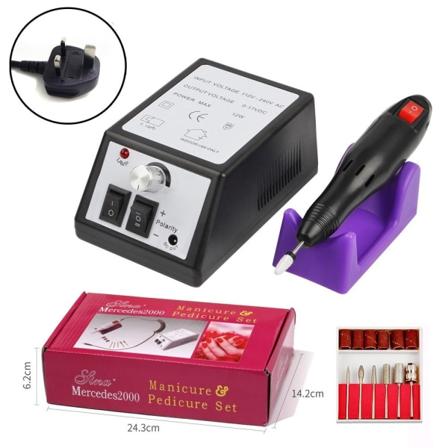 Elektrisk spikerbor manikyr pedikyr SVART black