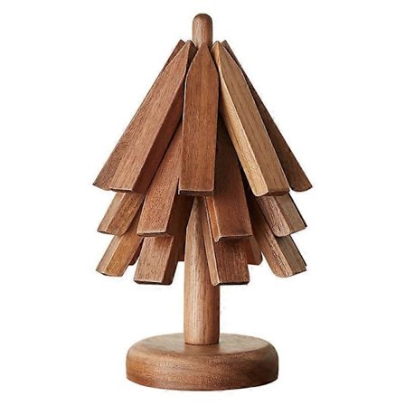 Puiset pannunaluset kuumille astioille, eristystyyny, puun muotoinen pannunalussetti, lasinalunen teekannuille, kuumille kattiloille, Halloween- ja 