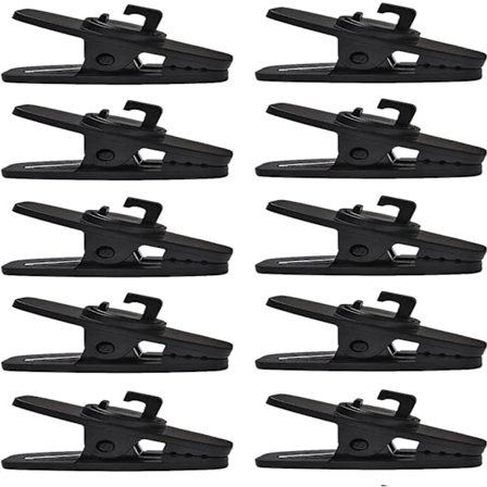 10 st svarta hörlursklämmor, hörlursklämma med 360 graders vridbar