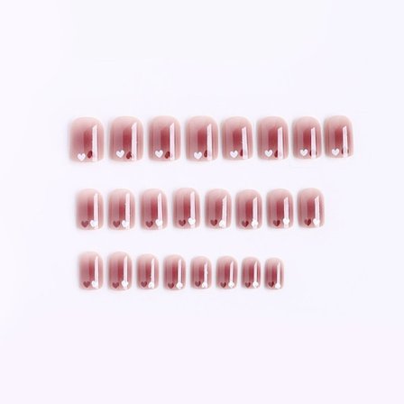 Blush Heart Korta Nagelplåster - Söta & Avtagbara