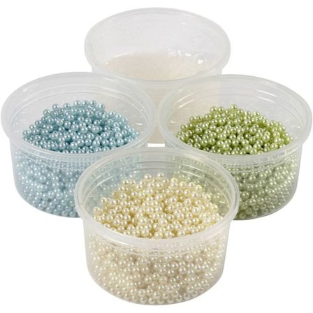 Pearl Clay , Färgmix, Ljusblå/Creme/Ljusgrön - Creative Company