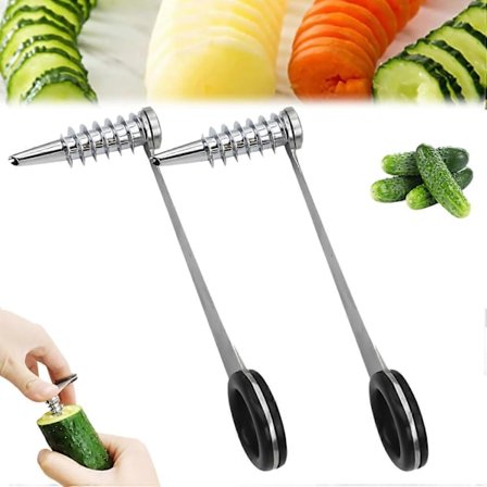 2 stk. piranha spiral skærer, piranha spiralizer spiral skærer i rustfrit stål, til grøntsager [DB]
