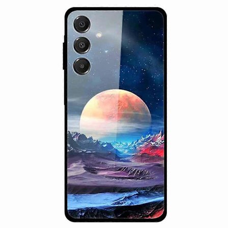 Skal för Samsung Galaxy A16 5G/A16 4G, mönstrat tryck, härdat glas, mobilskal (Planet)