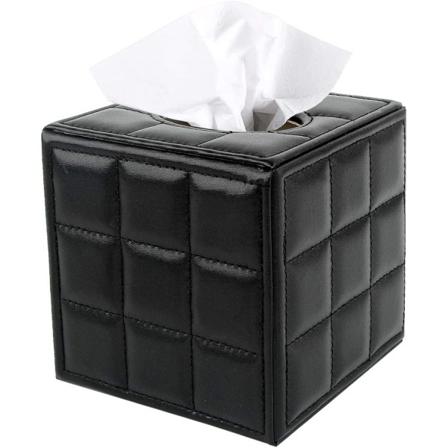 Tissue Box Cover PU Nahka Cube Pehmopaperiteline Kotitaloustoimisto S