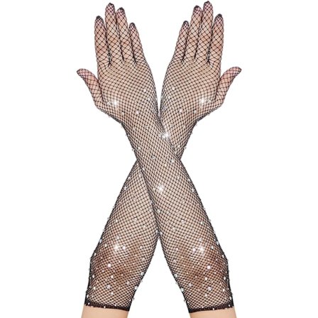 Kvinners lange mesh hansker med rhinstein 1920-tallet opera hansker bryllupsfest