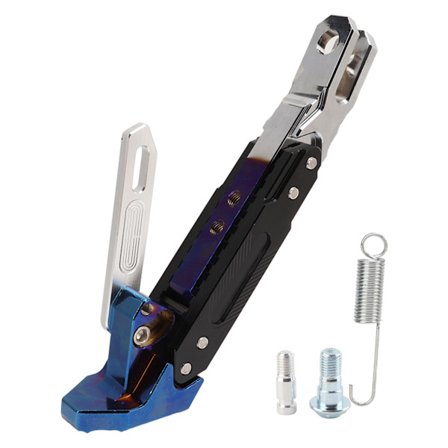 Motorcykelparkeringsparkstativ i aluminium, justerbar, sidostöd, tillbehör