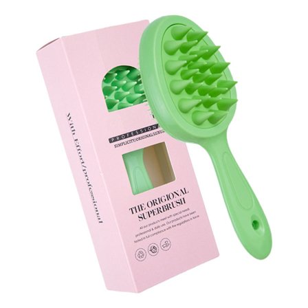 2 i 1 kropsbruser-skrubber og hovedbundshårmassage-shampoobørste, dybderenser huden, fjerner skæl og fremmer hårvækst