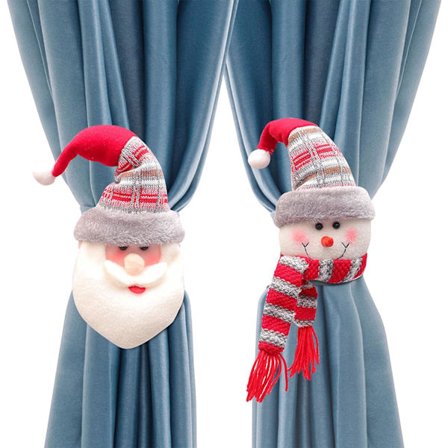 2-pack julgardinuppsättningar snögubbe tomte gardin bu