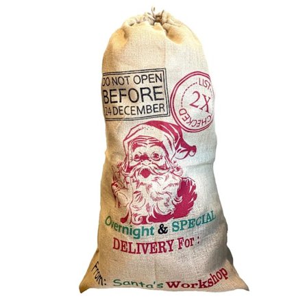 Julklappssäck Tomte Jute 100cm stor