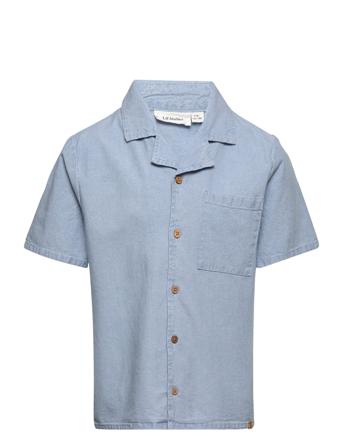 Nmmdaley Ss Loose Dnm Shirt 2738-Da Lil Shirts Short-sleeved Shirts Blå Lil'Atelier*Betinget Tilbud