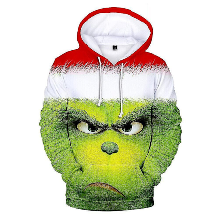 3D Grinch Hoodie til Mænd og Kvinder - Casual Hættetrøje med Hætte - Venner Julegave Xhy-Xin Pattern B 4XL