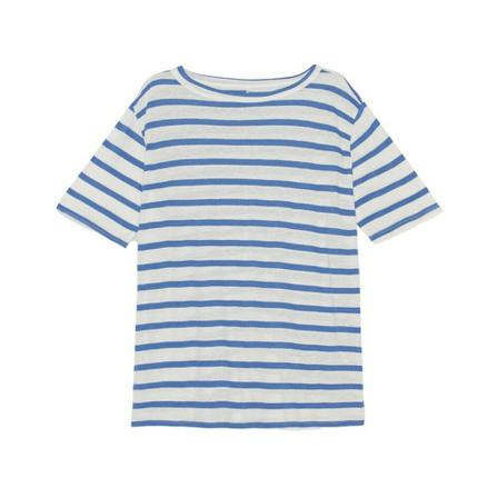 Moshi Moshi Mind Peaceful Tee Stripe , Blauw , Dames , Maat: L T-shirts