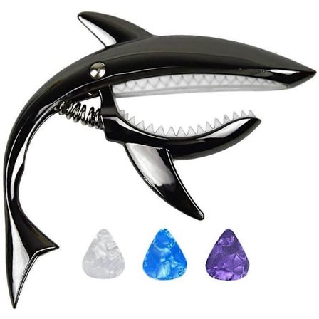 Shark Guitar Capo - Zink Legering Capo til Akustisk Elektrisk Klassisk Guitarer og Bas Ukulele Capo med