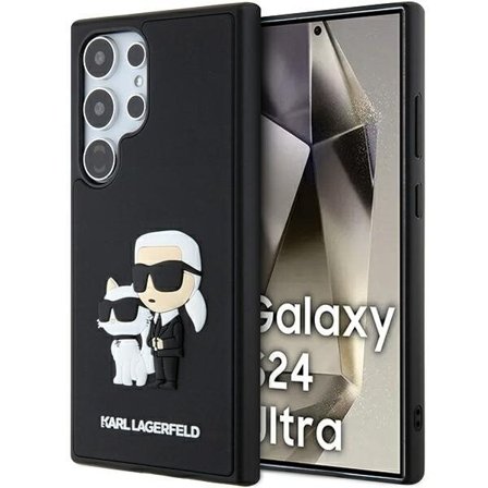 Karl Lagerfeld 3D Rubber Karl&Choupette fodral för Samsung Galaxy S24 Ultra - svart