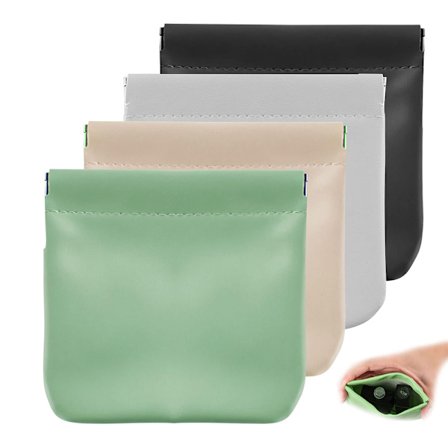 4-pack fickkosmetikväska, vattentät bärbar liten sminkväska utan dragkedja, självstängande liten sminkväska, mini sminkväska för kosmetika hörlurar