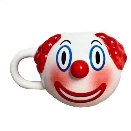 Clownformad kaffemugg i keramik med handtag
