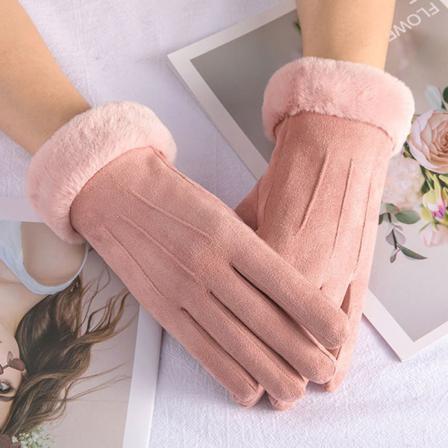 2022 Mode Damhandskar Höst Vinter Luriga Varma Vantar Full Pink one size